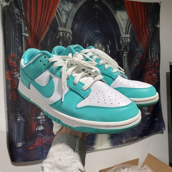 Nike Dunk Low Clear Jade White Teal Mens DV0833-101 Size 10 Sneakers - Picture 1 of 8